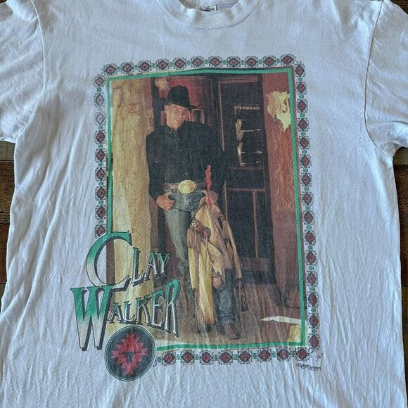 Clay Walker vintage fruit of the loom single stitch mens short sleeve t-shirt -L - Picture 2 of 10